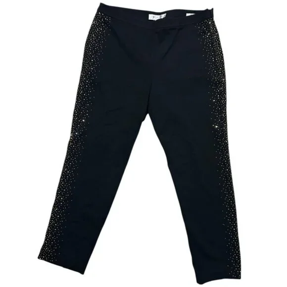 St John Swarovski Embellished Black Knit Pants Quiet Luxury Evening 10